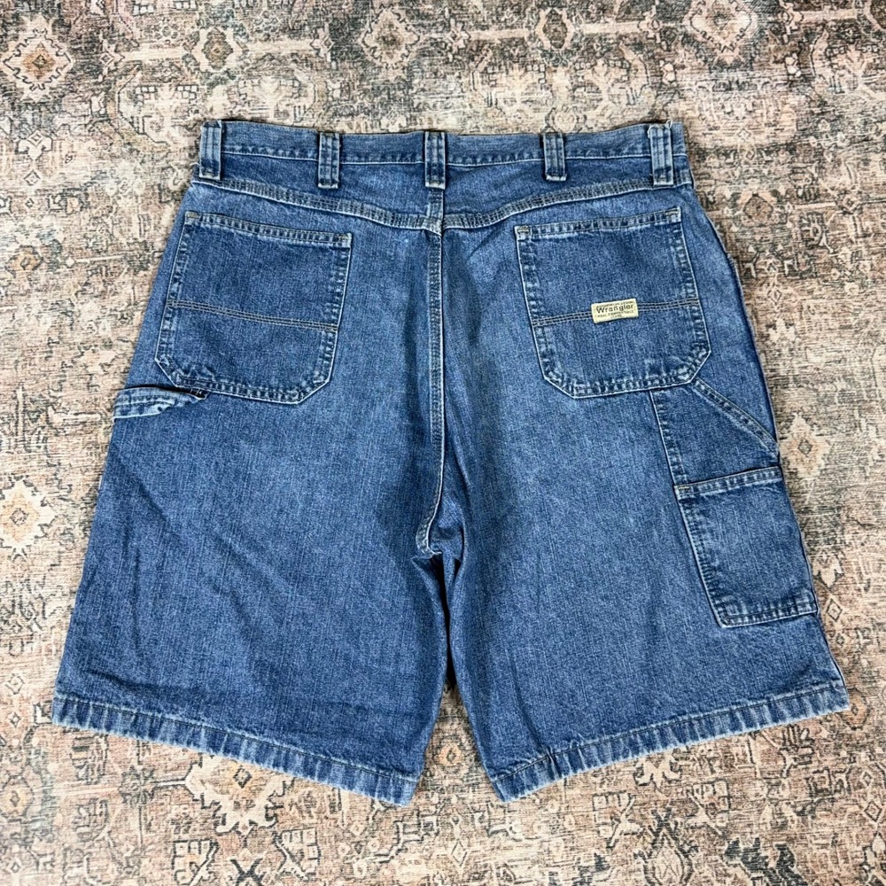 Vintage Baggy Wrangler Capenter Jorts Size 38 Blue